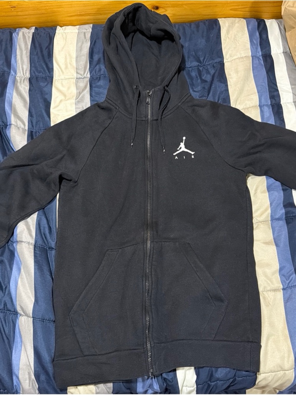 Jordan Black Full-Zip Hoodie with White Jumpman Logo